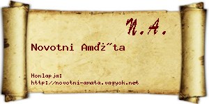Novotni Amáta névjegykártya
